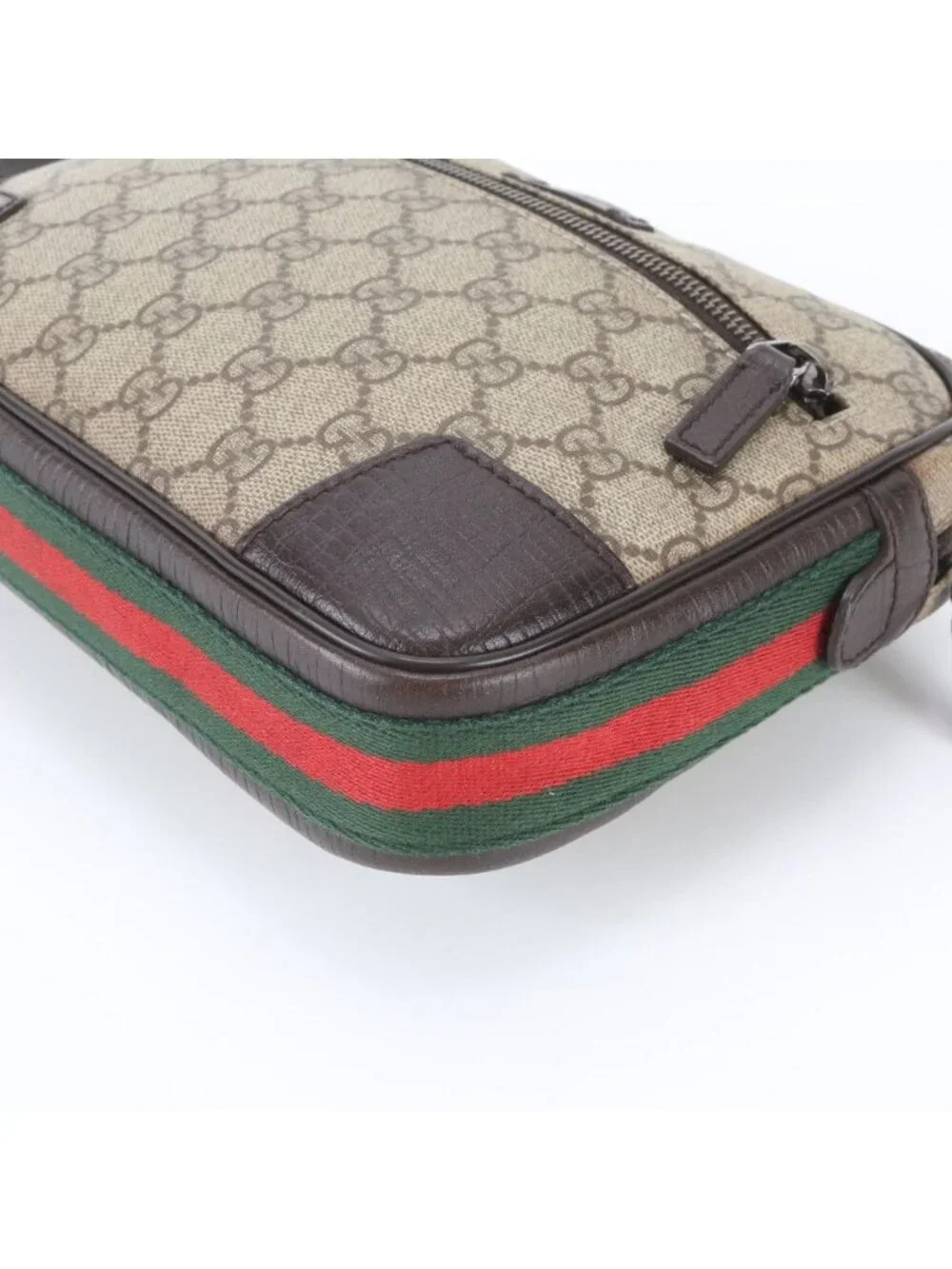 Gucci GG Split Sherry Line Leather Clutch Pouch Business